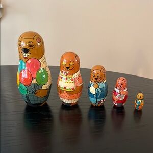 5 Piece Bear Nesting Dolls